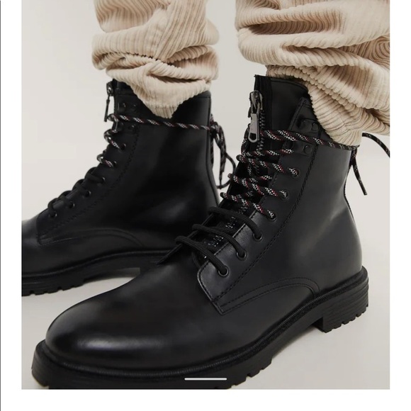 ZARA MEN BLACK BOOTS. SZ 12 - Picture 7 of 8